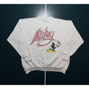 Vtg 90s Mickey Painting Crewneck Sweatshirt Medium Graphic Art Cartoon Disney